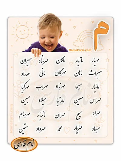 اسم جدید پسر با م
